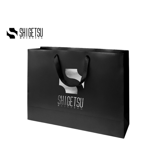 Shigetsu JOYO Big Paper bag Black Plain Hand bag Gift Bag for Men and Women