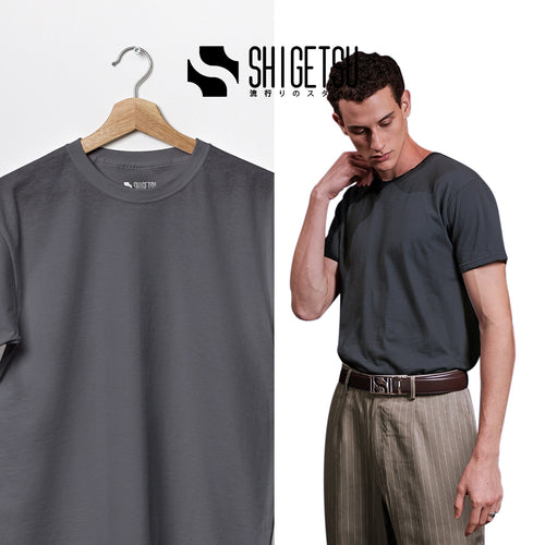 Shigetsu NUMAZU ComFit Plain Round Neck T-Shirt for Men