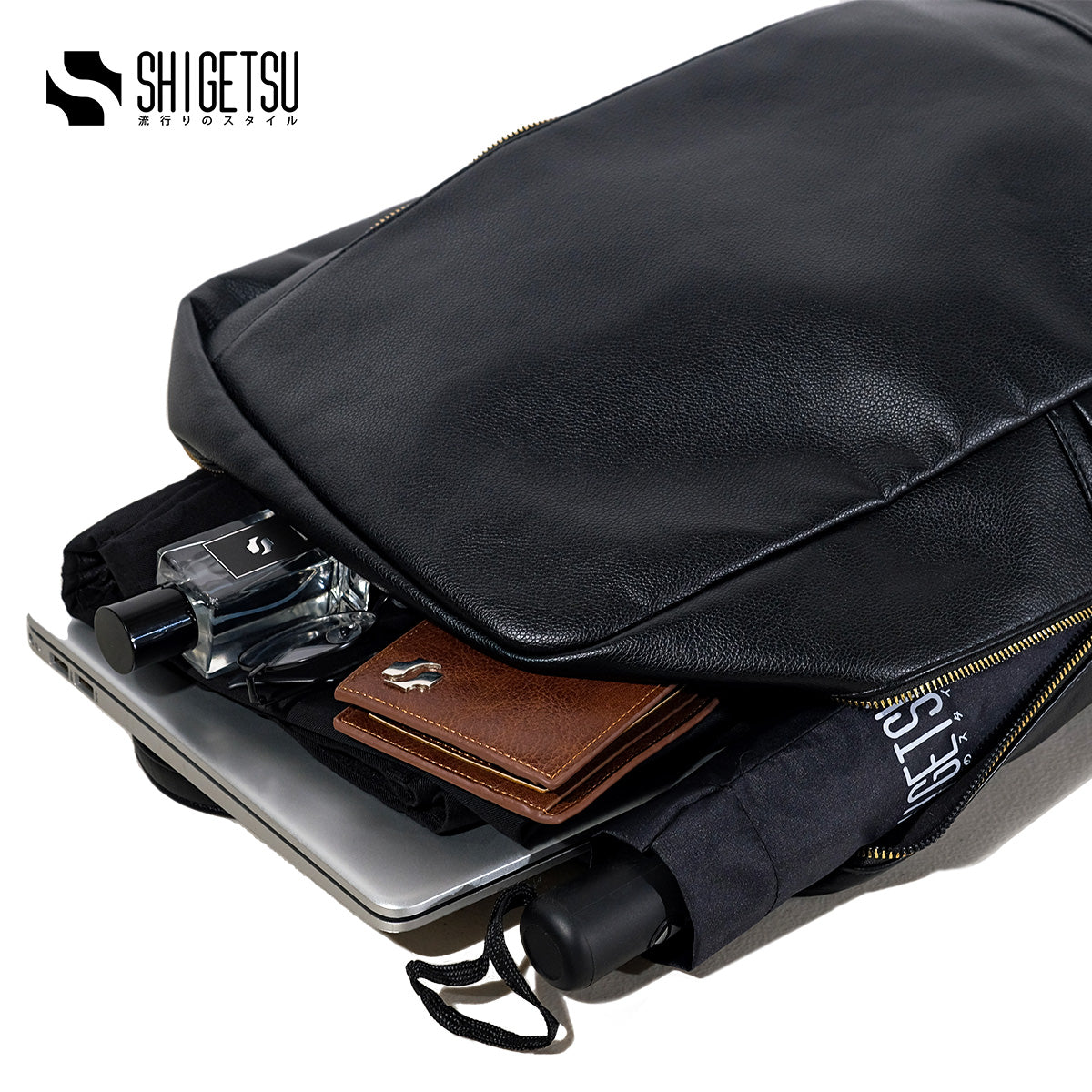 Shigetsu OTARU Leather Backpack for School Men