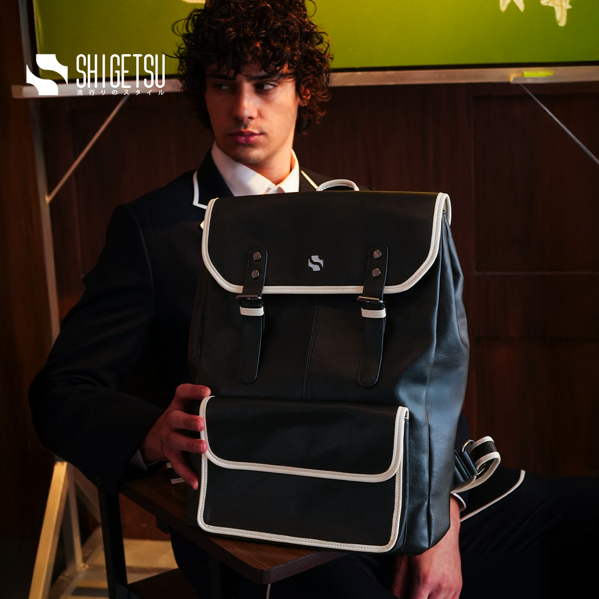 Shigetsu HOKKAIDO Block white Backpack for Men