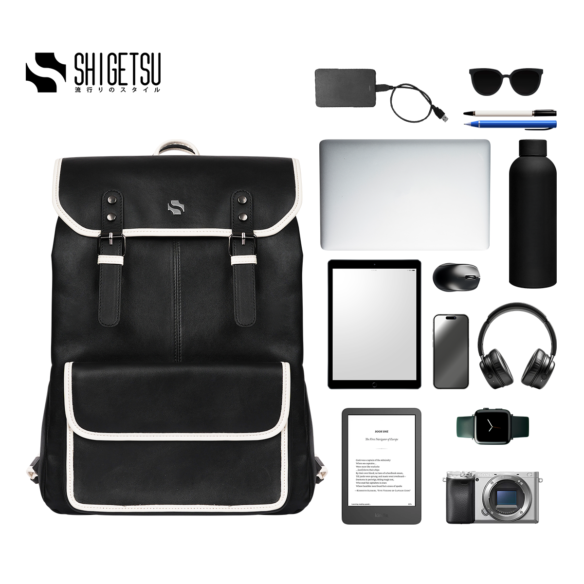 Shigetsu HOKKAIDO Block white Backpack for Men