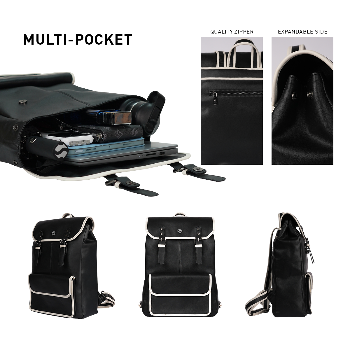 Shigetsu HOKKAIDO Block white Backpack for Men