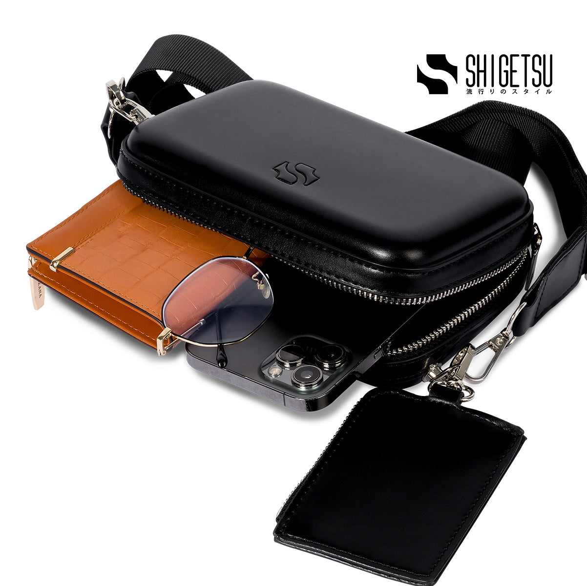 Shigetsu CHOFU Bag Leather Sling Bag For Men