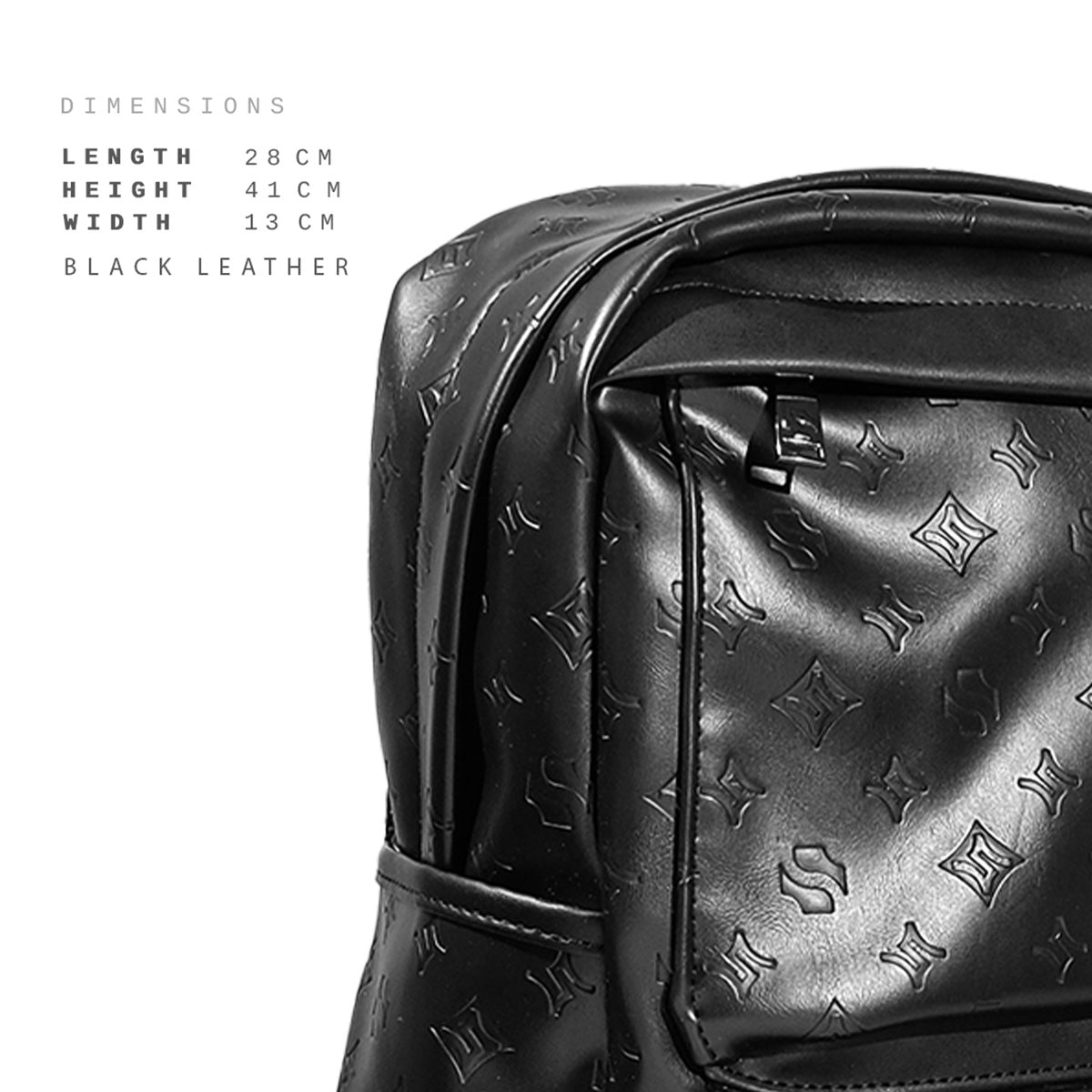 Shigetsu EBINO Debossed Monogram Leather Bag for School for men