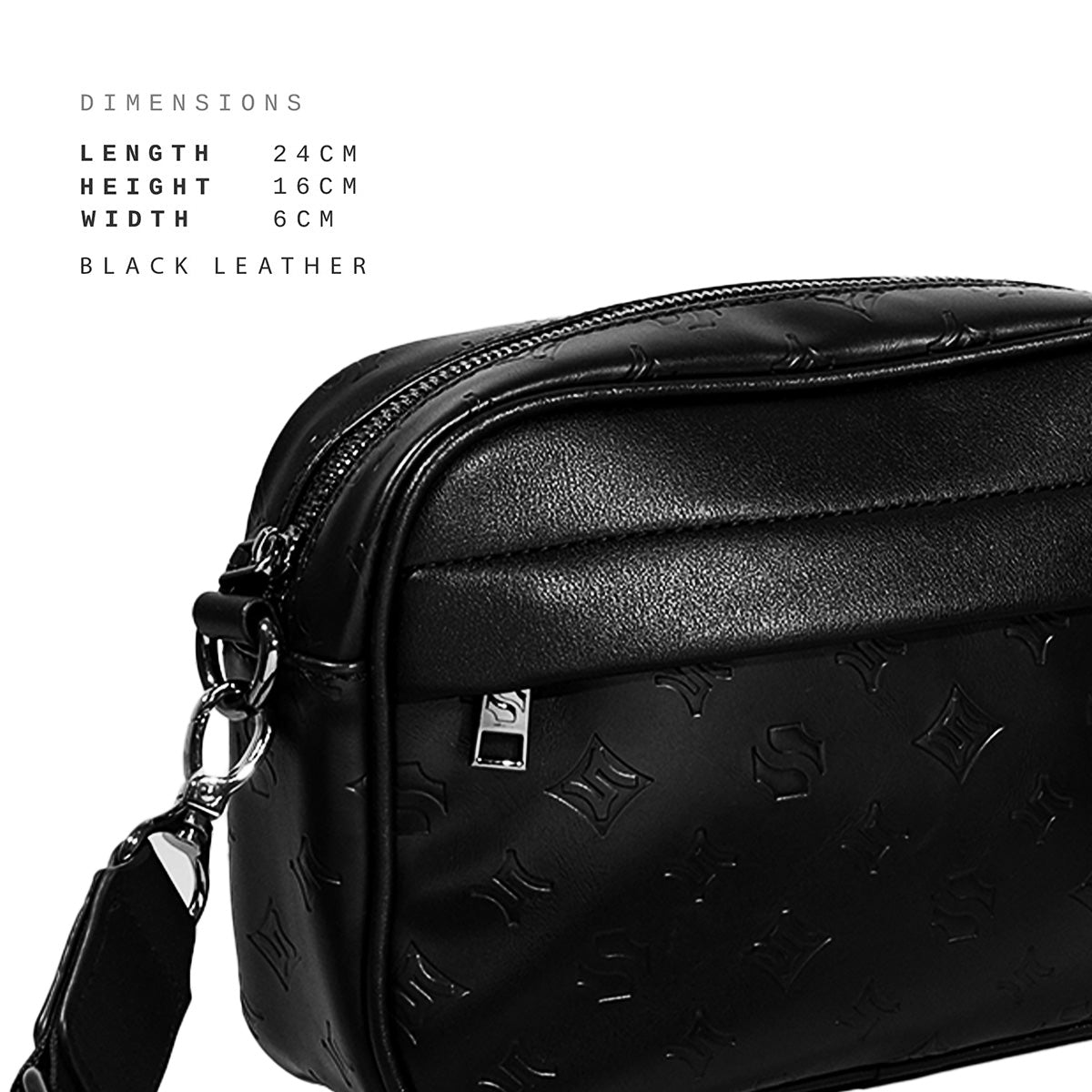 Shigetsu HINO Debossed Monogram Bag Leather Sling Bag for men