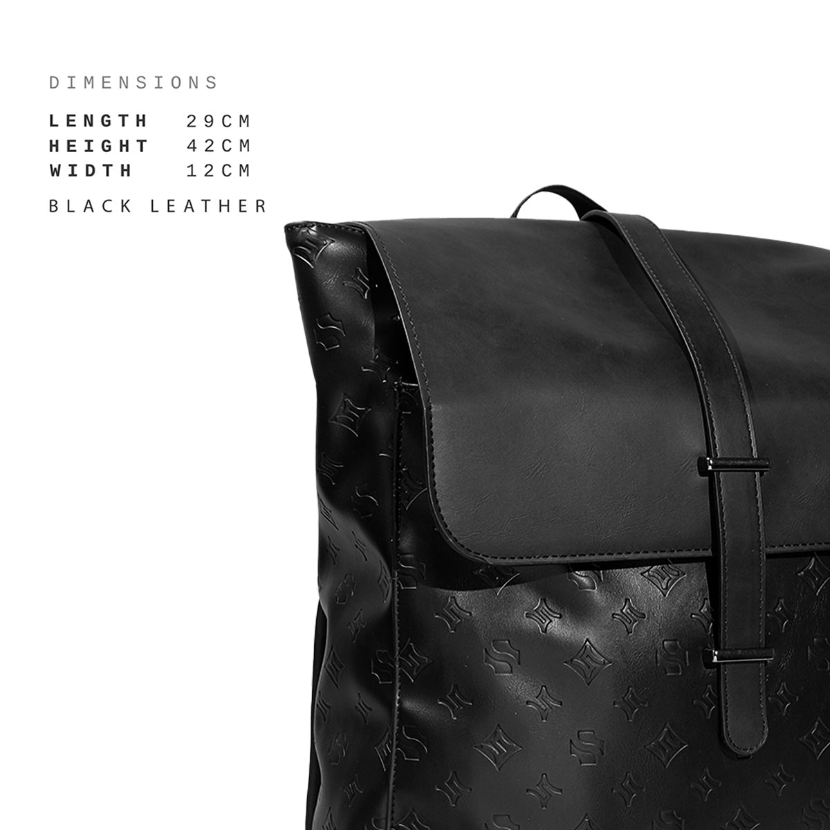Shigetsu HYUGA Debossed Monogram Bag Leather Backpack for School men