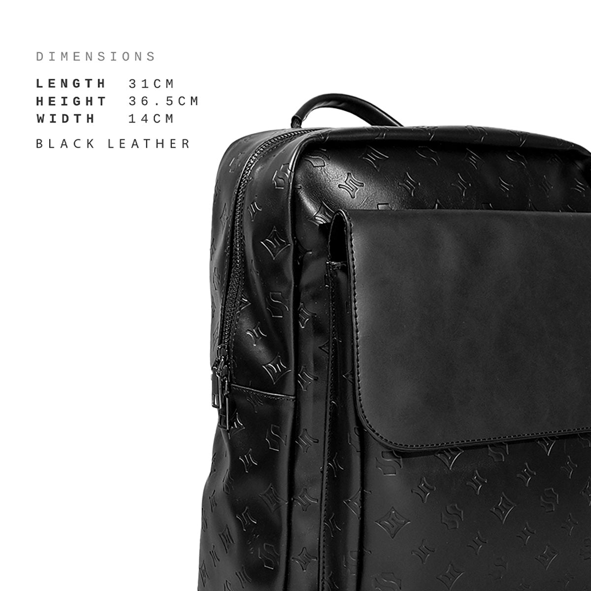 Shigetsu KOKUBU Debossed Monogram Bag Leather Backpack for School men