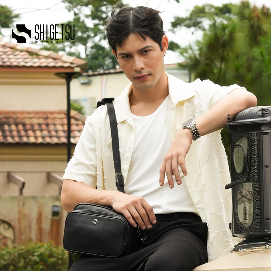 Shigetsu MORI Leather Sling Bag For Men