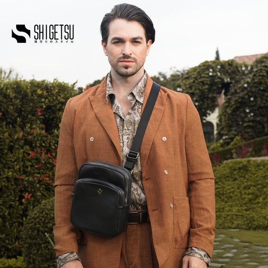 Shigetsu NAOSHIMA Leather Sling Bag For Men