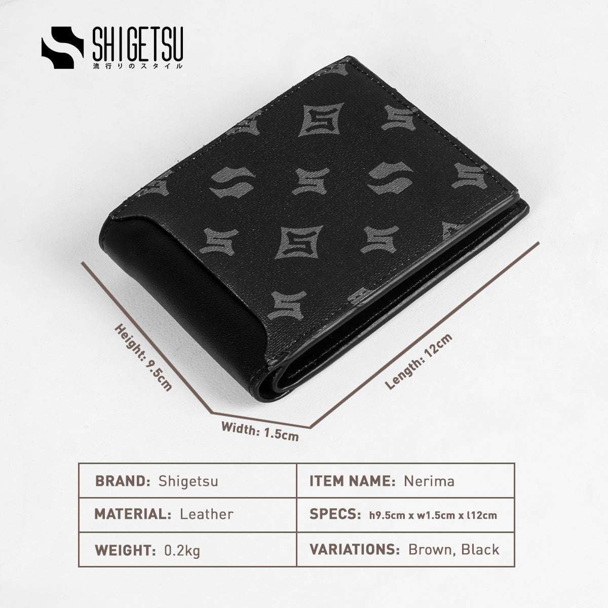 Shigetsu Signature NERIMA Monogram Leather Wallet for men