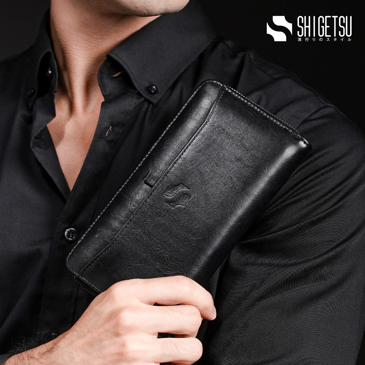 Shigetsu Ome Leather Wallet For Men Long Wallet