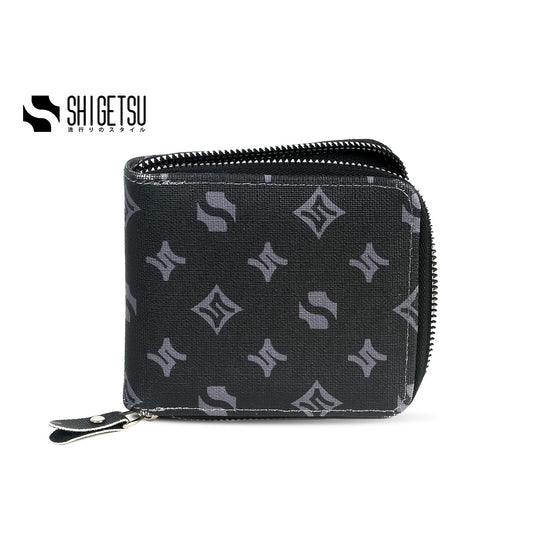 Shigetsu Signature YUBARI Monogram Leather Folding Wallet with Attached Flip Pocket for Men