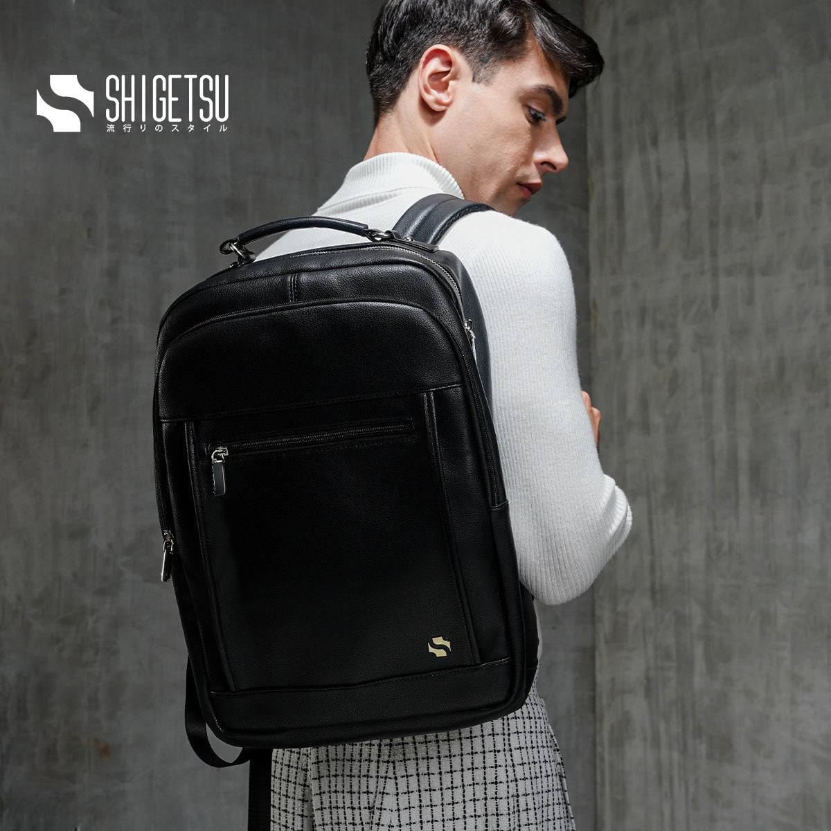 Shigetsu ZAMA Leather Backpack for School Men