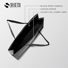 Load image into Gallery viewer, Shigetsu JOYO Big Paper bag Black Plain Hand bag Gift Bag for Men and Women