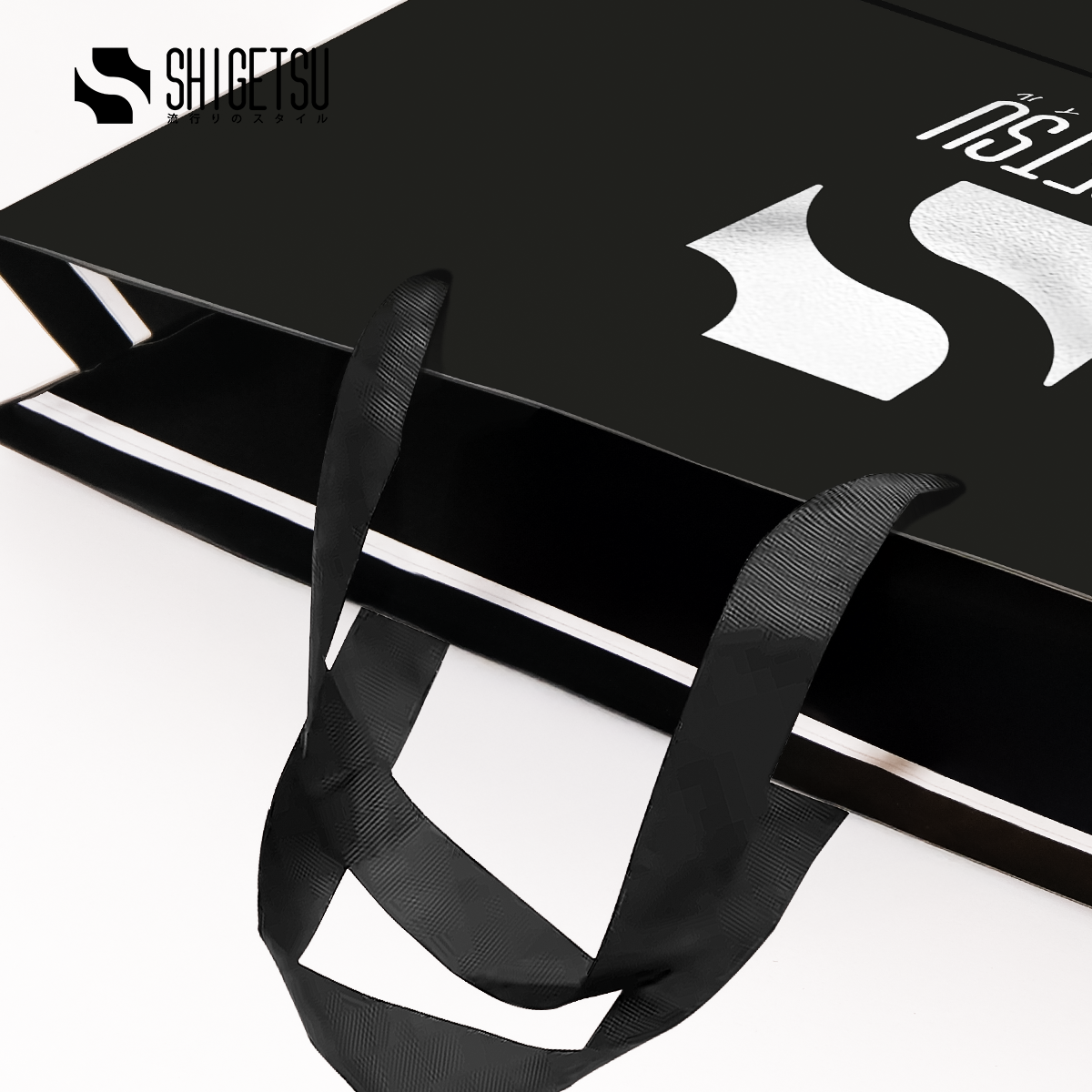 Shigetsu JOYO Big Paper bag Black Plain Hand bag Gift Bag for Men and Women