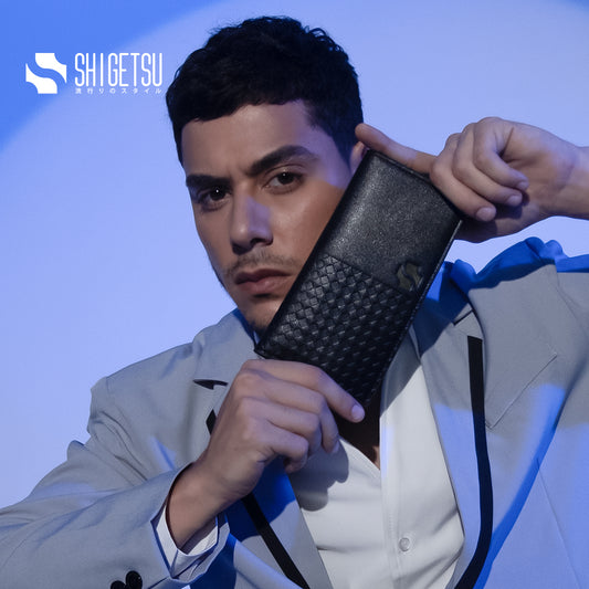 Shigetsu AIZU Long Leather Wallet  For Men