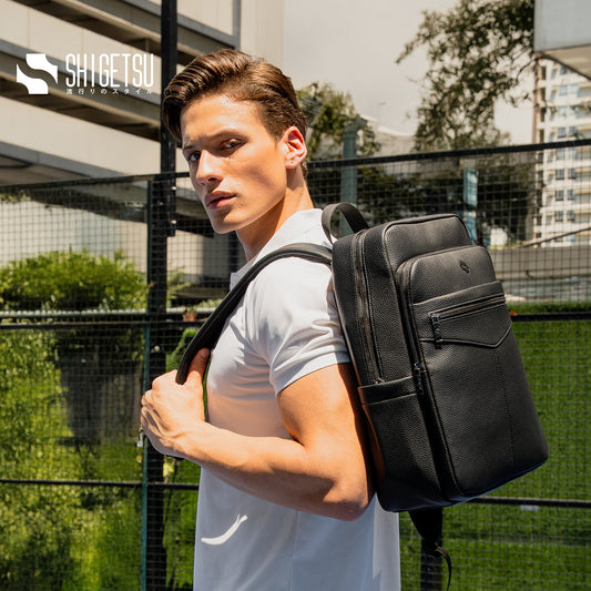 Shigetsu AOYAMA Leather Backpack Leather Backpack for School Bag Office Bag Casual  Mens Bagpack