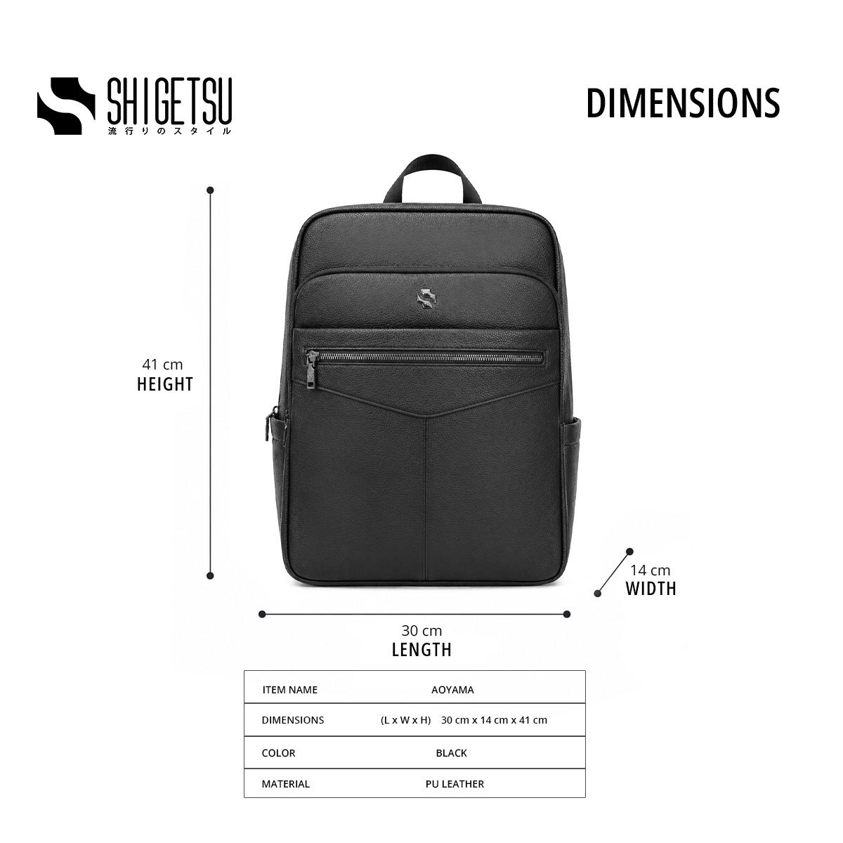 Shigetsu AOYAMA Leather Backpack Leather Backpack for School Bag Office Bag Casual  Mens Bagpack