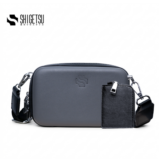 Shigetsu CHOFU Grey Bag Leather Sling Bag For Men