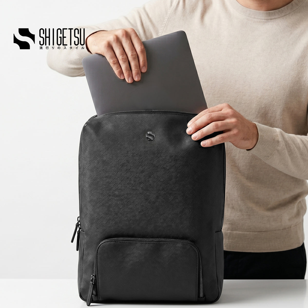 Shigetsu HOSOKA Leather Backpack for Men