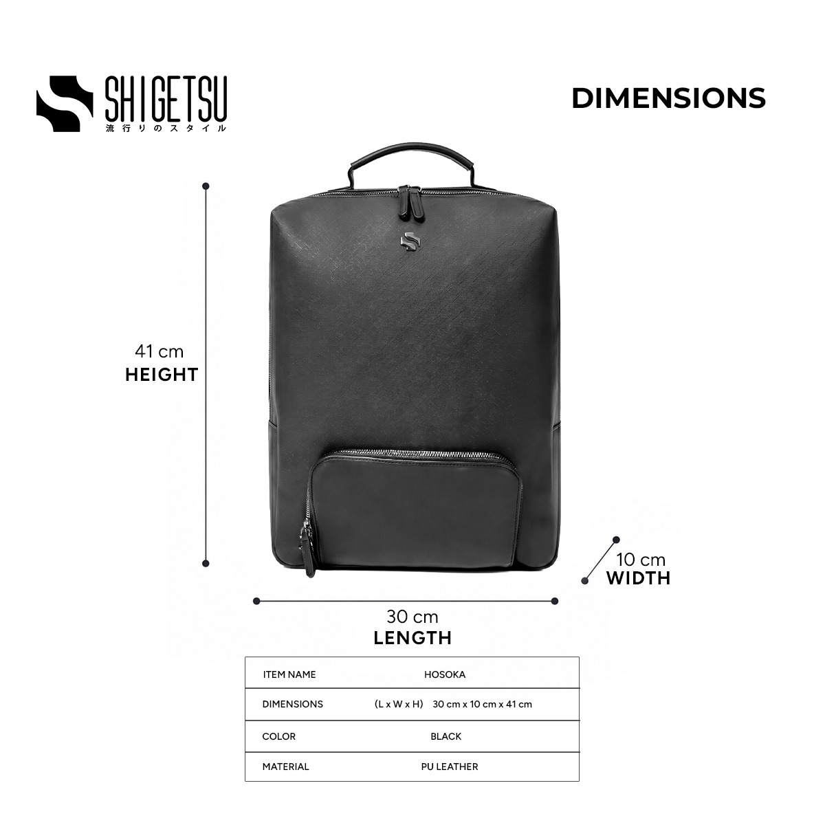 Shigetsu HOSOKA Leather Backpack for Men