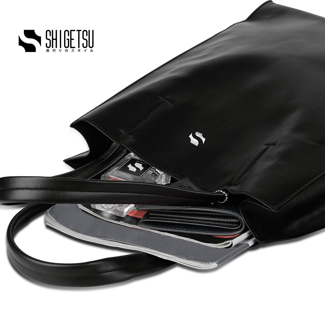 KITAIBARAKI Leather Tote Bag for School Men
