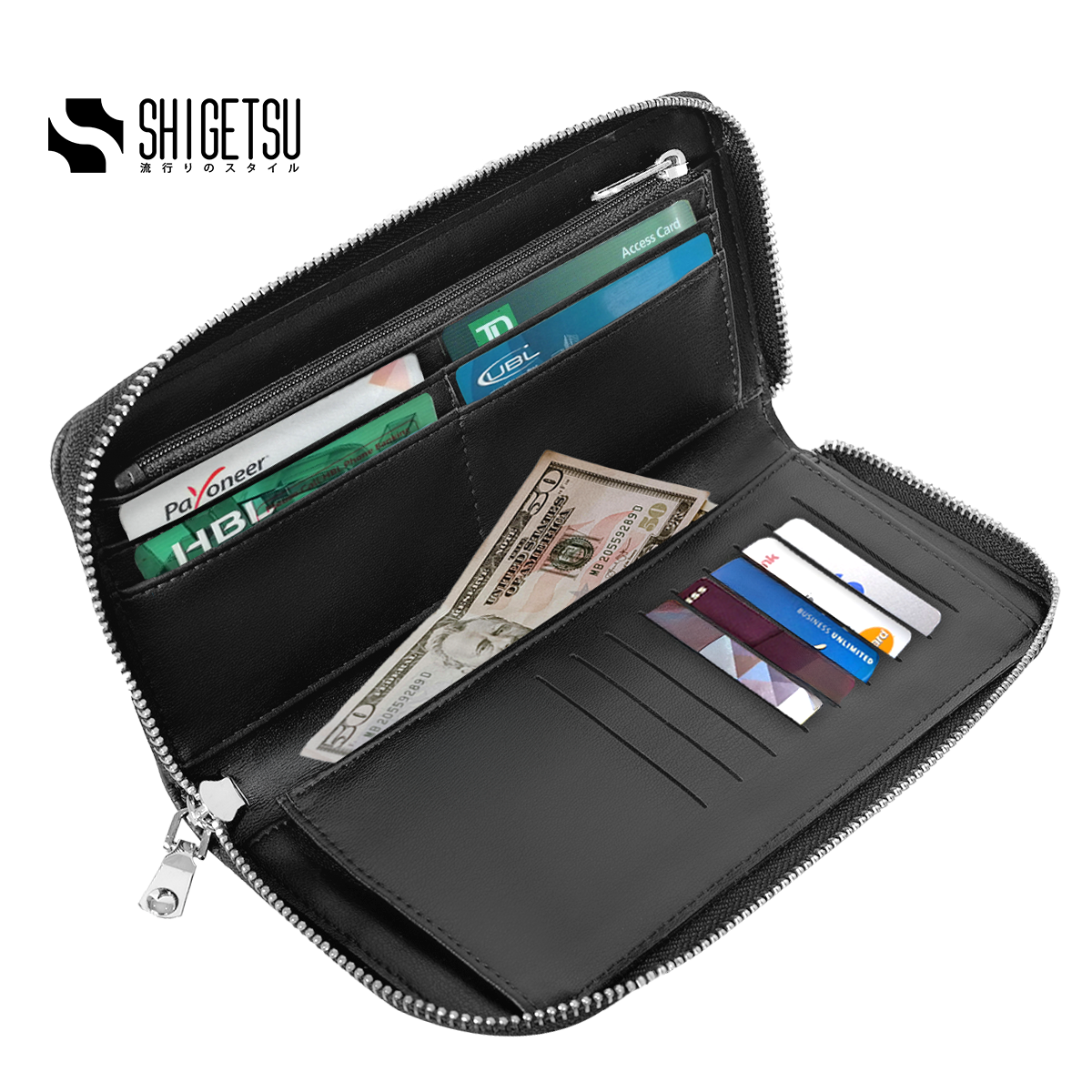 Shigetsu KUROBE Leather Wallet for Men Long Wallet