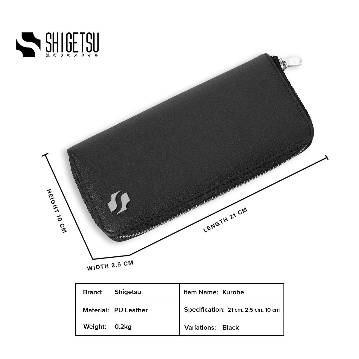 Shigetsu KUROBE Leather Wallet for Men Long Wallet