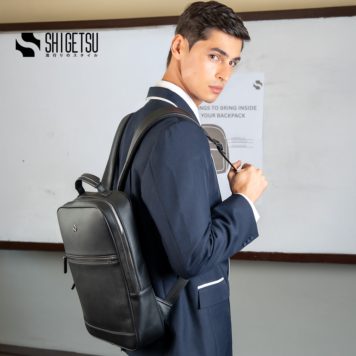 Shigestu MEGURO Leather Backpack for Men