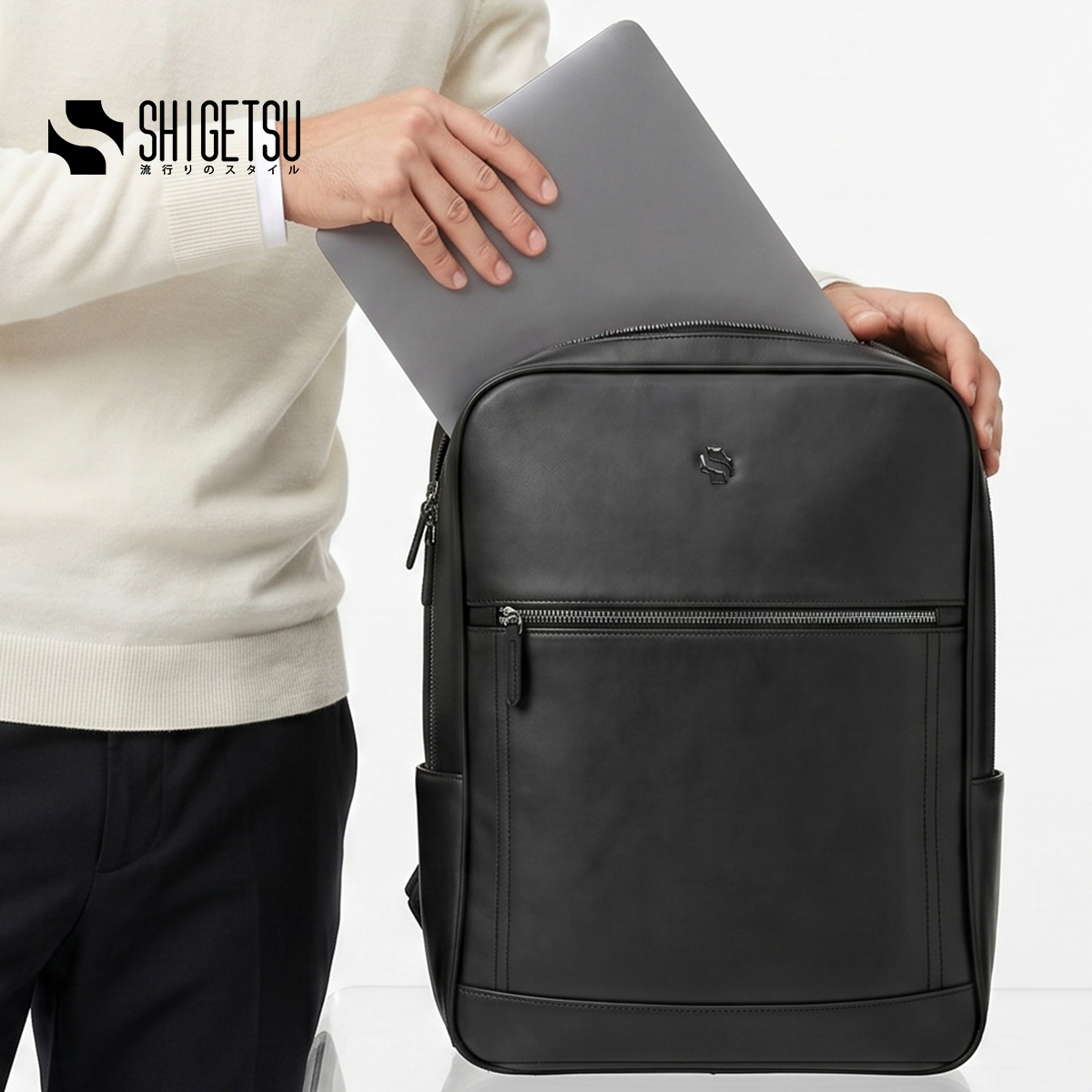 Shigestu MEGURO Leather Backpack for Men