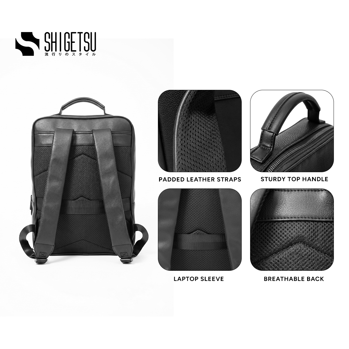Shigestu MEGURO Leather Backpack for Men