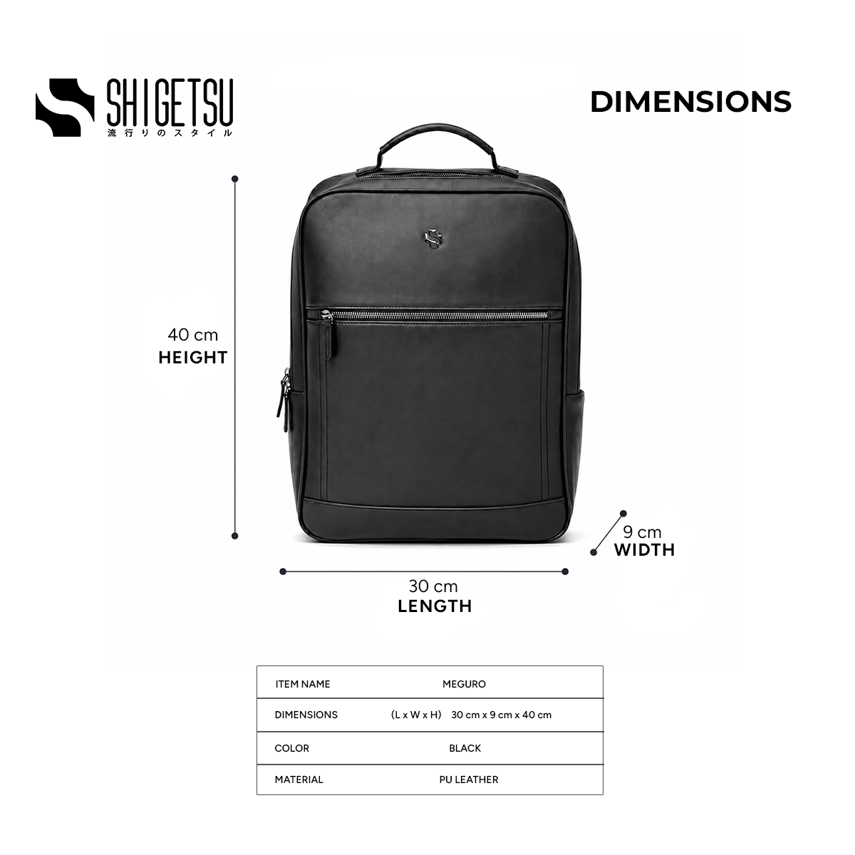 Shigestu MEGURO Leather Backpack for Men