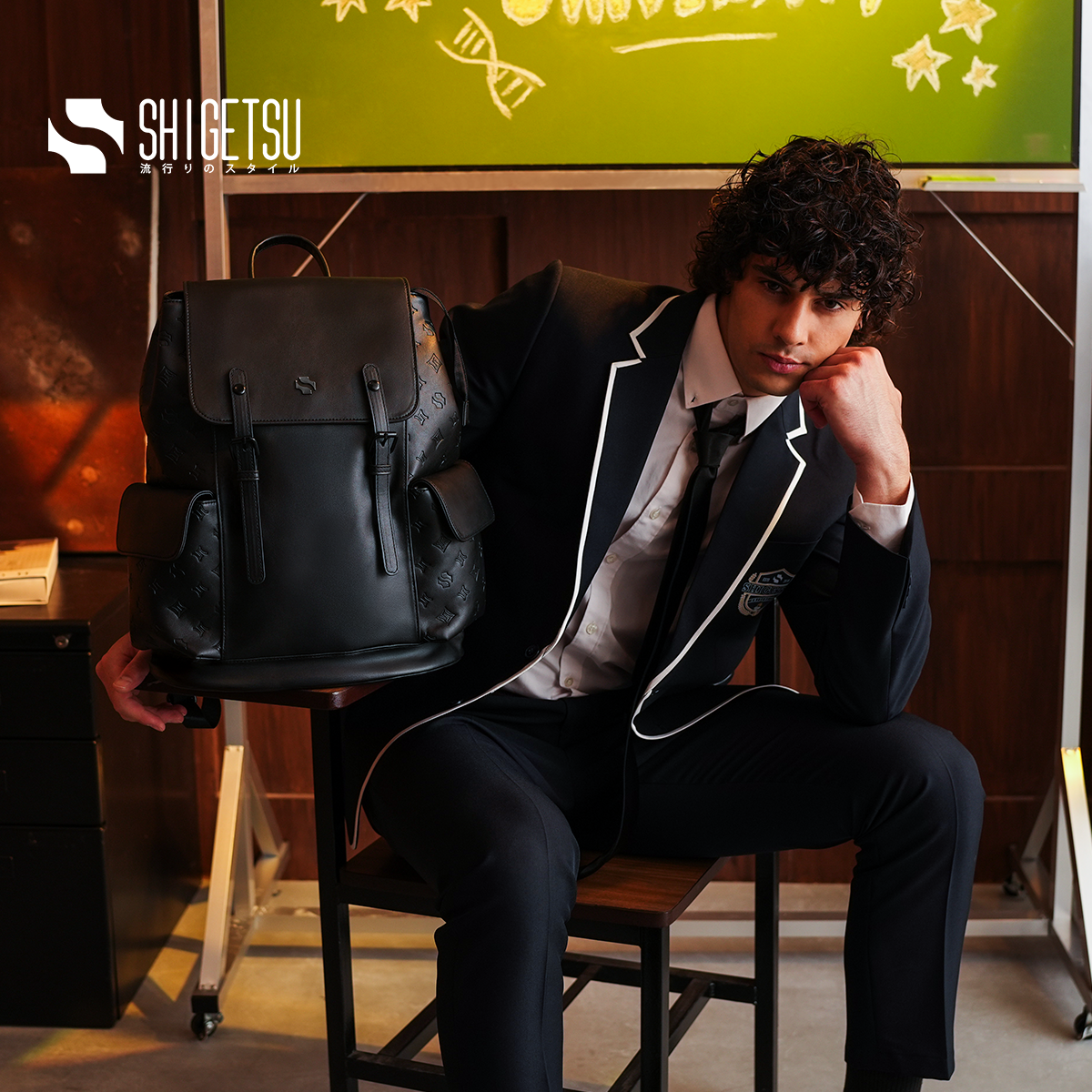 Shigetsu HIMEJI Debossed Backpack for Men