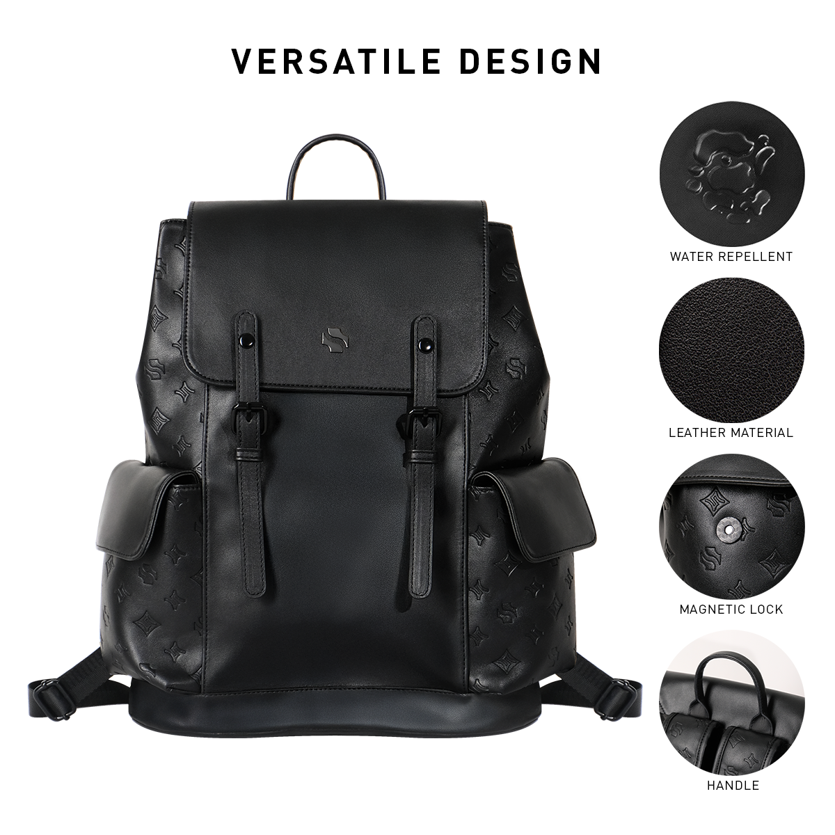 Shigetsu HIMEJI Debossed Backpack for Men
