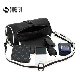 Shigetsu ESASHI Block Bag Leather barrel Sling bag for Men