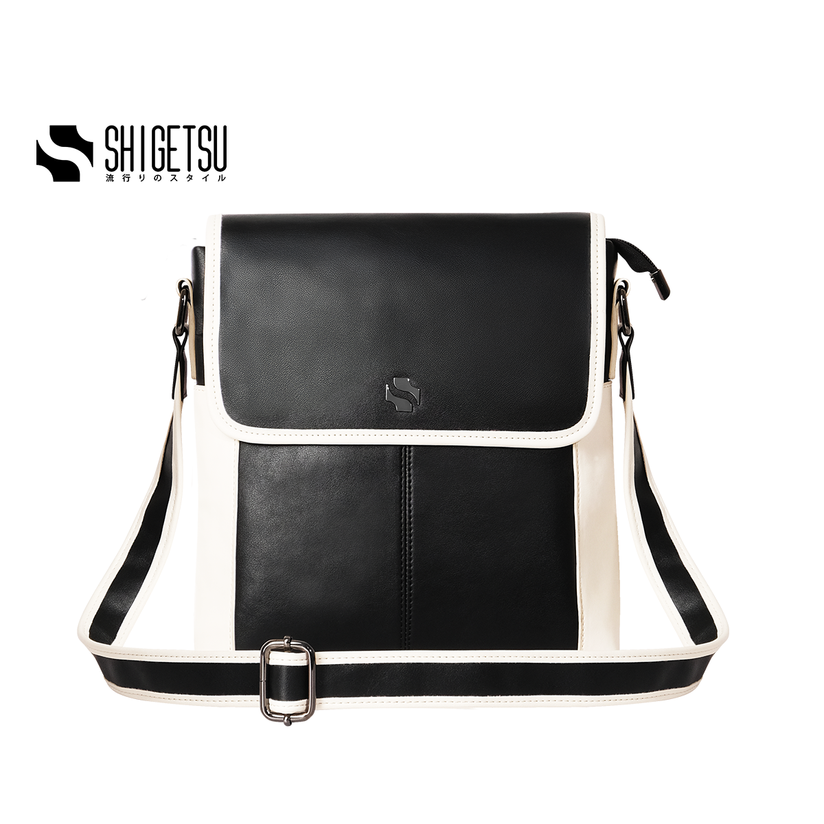 Shigetsu GERO Block leather men sling bag