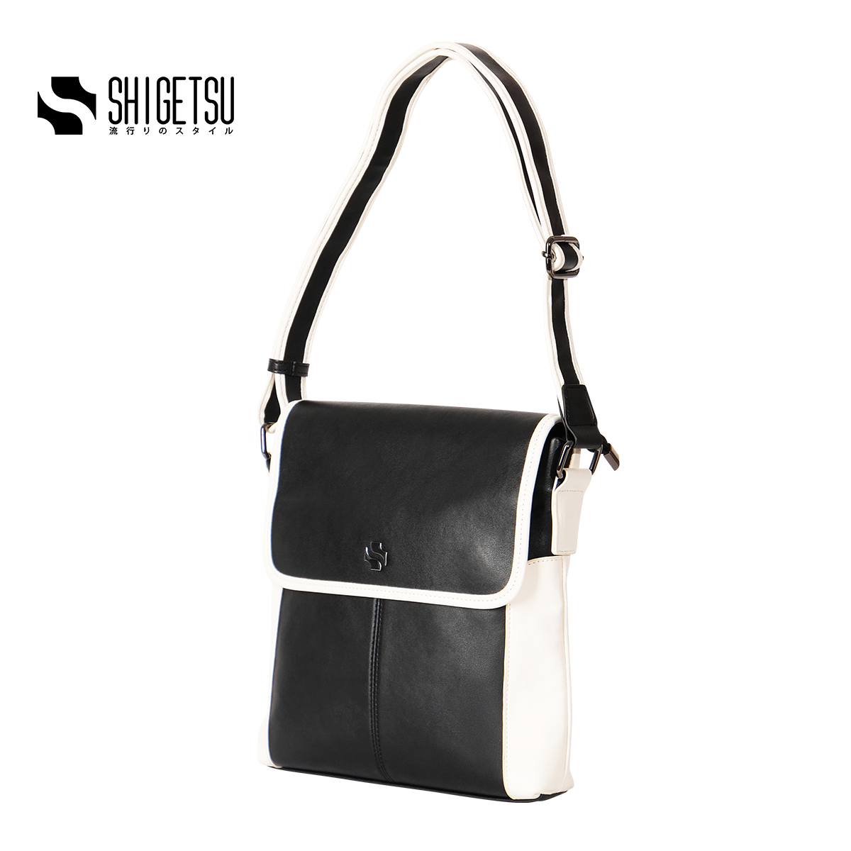 Shigetsu GERO Block leather men sling bag