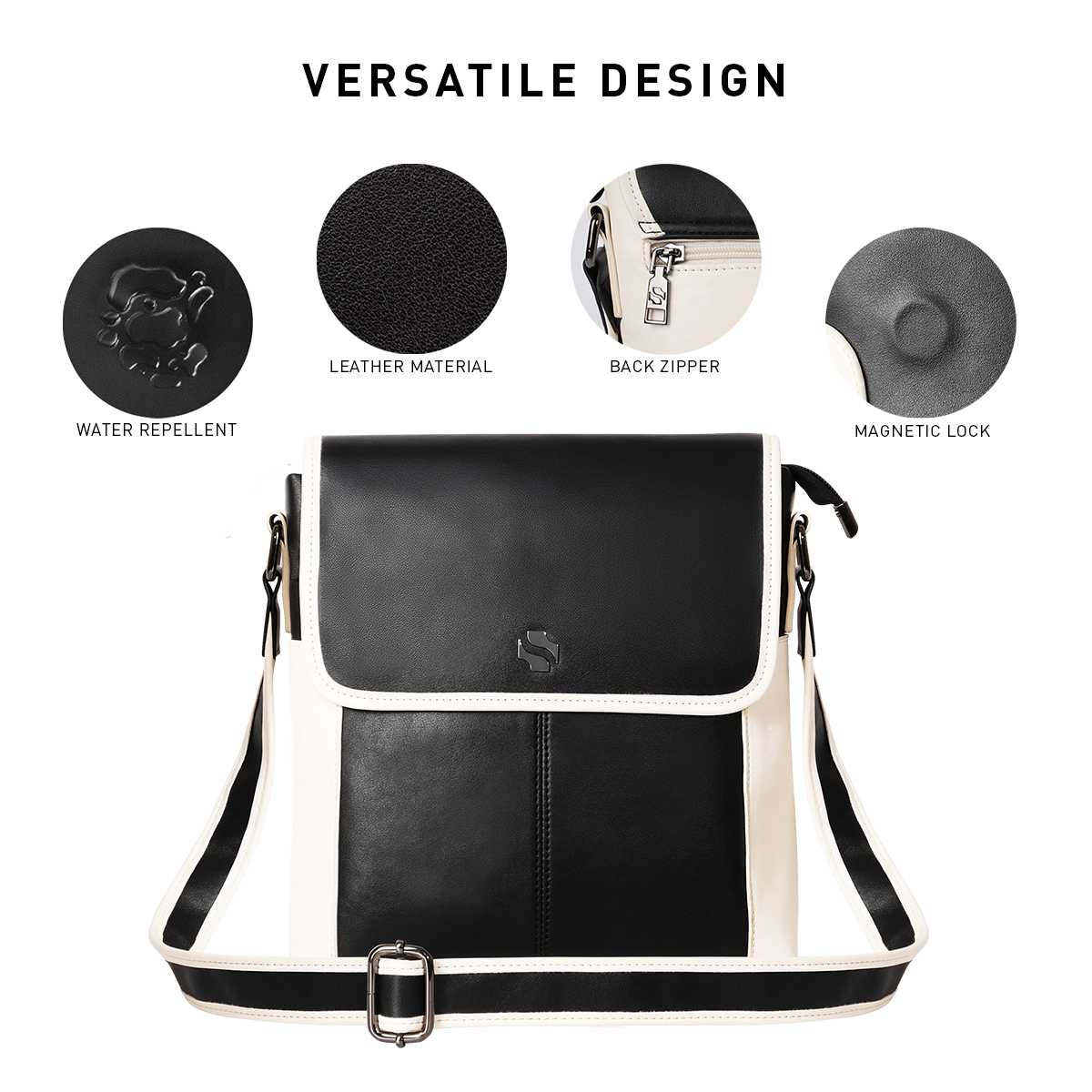 Shigetsu GERO Block leather men sling bag