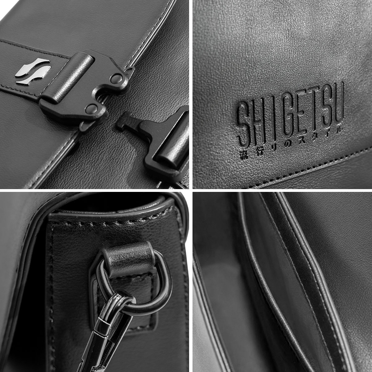 Shigetsu MIYAZU Leather Sling Bag  for Men