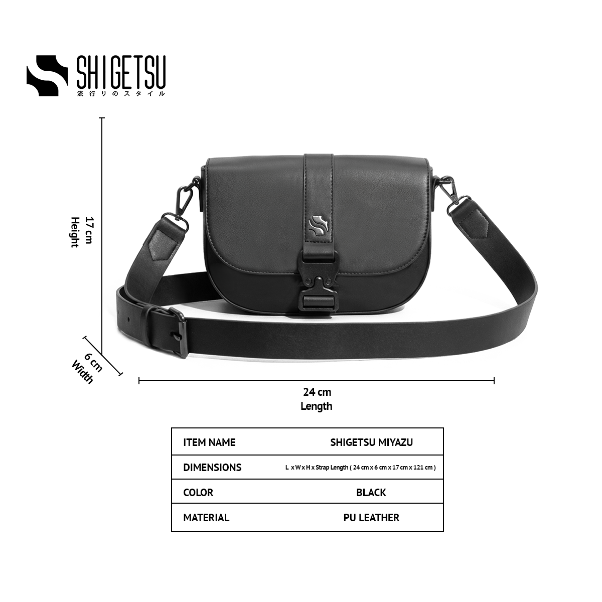Shigetsu MIYAZU Leather Sling Bag  for Men