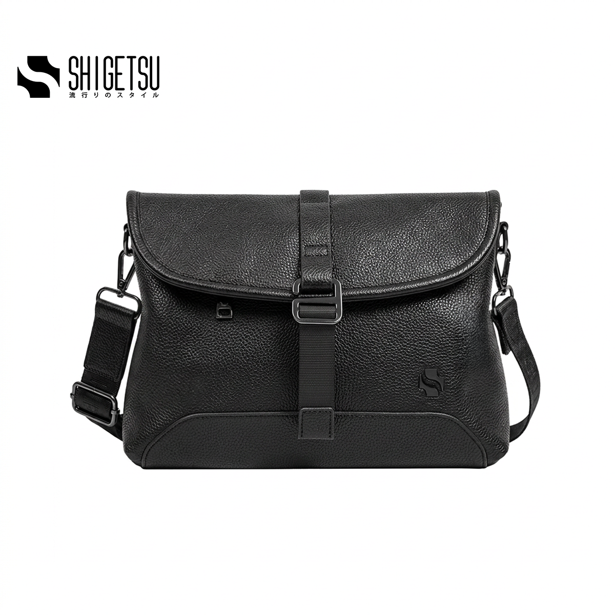 Shigetsu MIYAJIMA Leather Sling Bag Crossbody Bag for Men