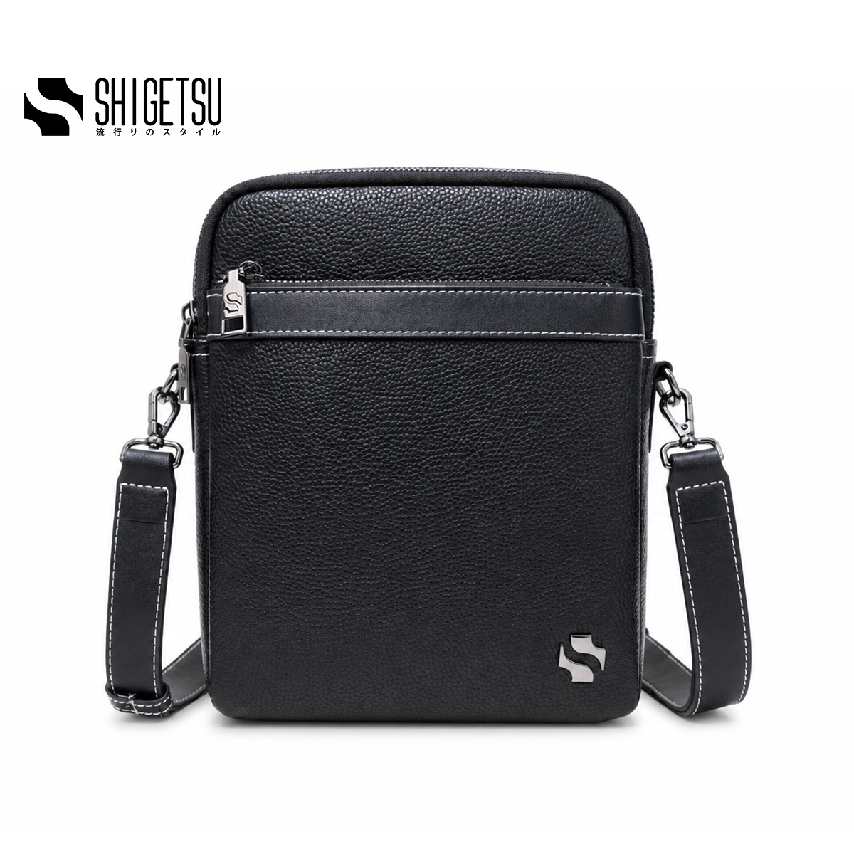 Shigetsu YUZEN Leather Sling Bag for Men
