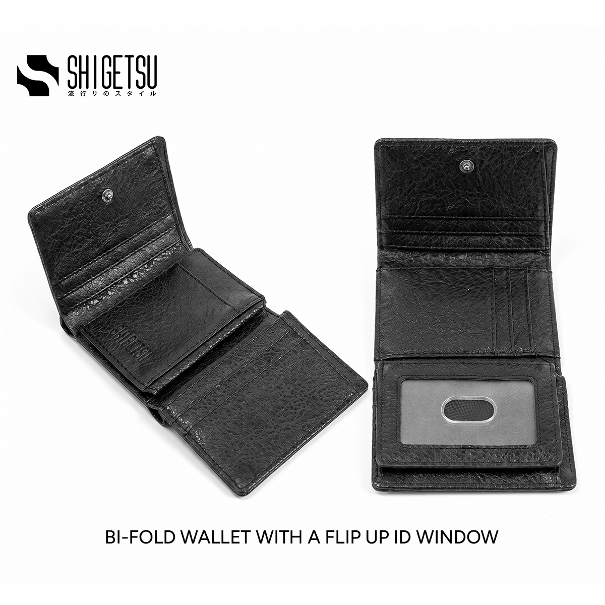 Shigetsu INAGI Leather Trifold Slim Wallet for Men