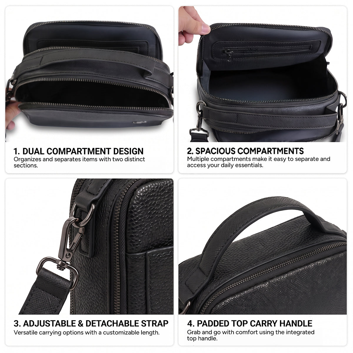 Shigetsu KARUIZAWA Leather Sling Bag for Men