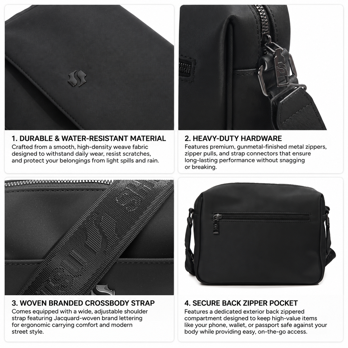 Shigetsu KINOSAKI Leather Sling Bag Crossbody Bag for Men