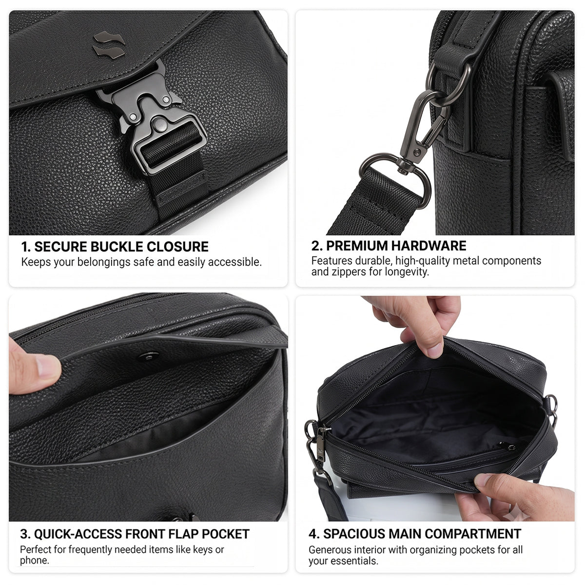 Shigetsu NAGASAKI Leather Sling Bag for Men