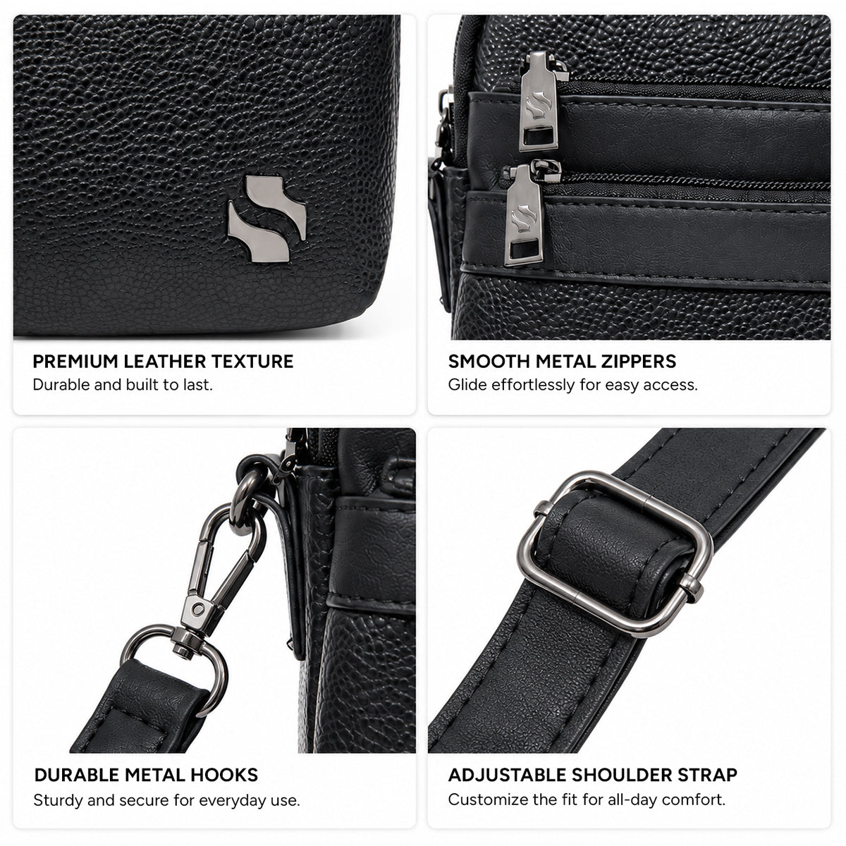 Shigetsu NAGI Leather Sling Bag for Men