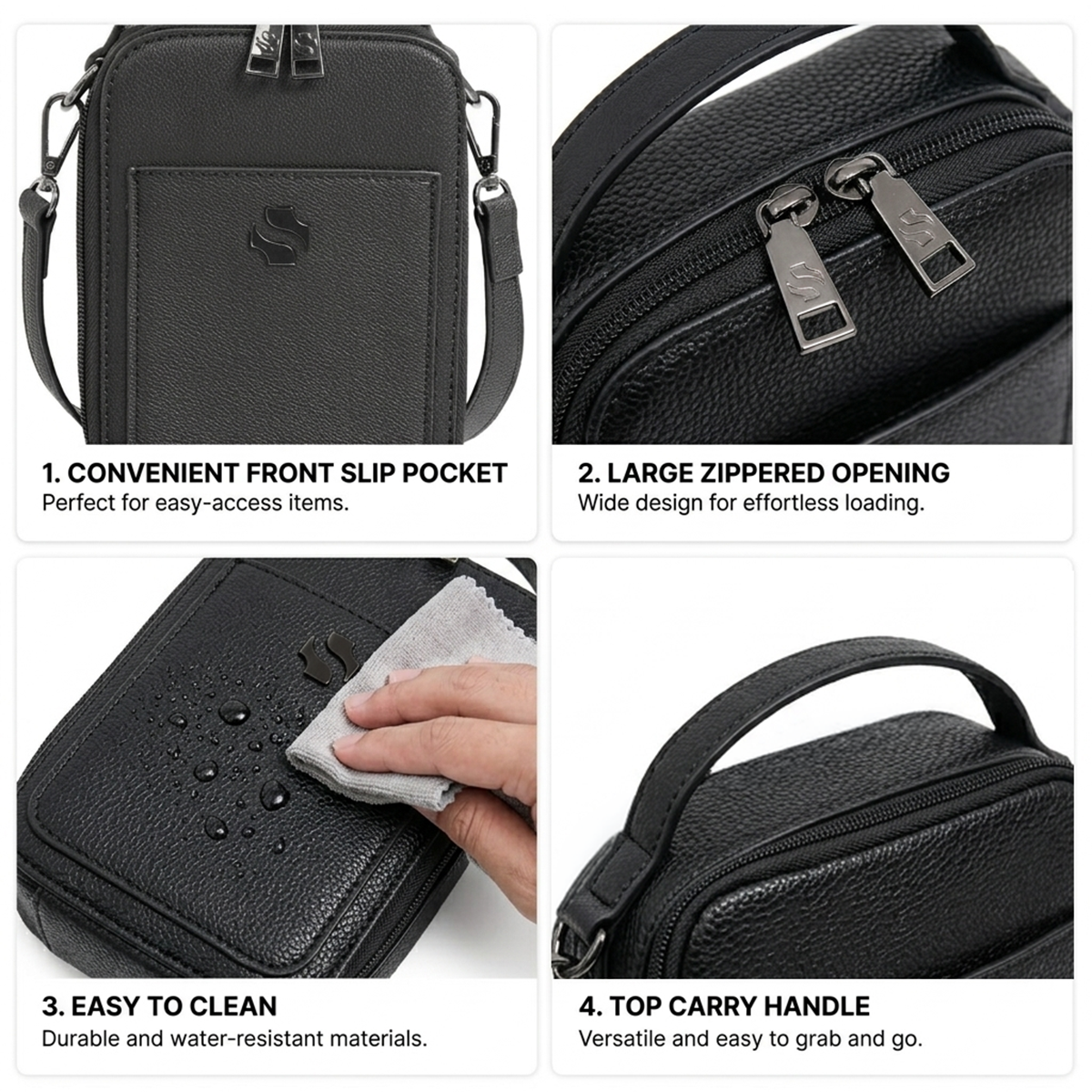 Shigetsu OBIHIRO Leather Sling Bag for Men