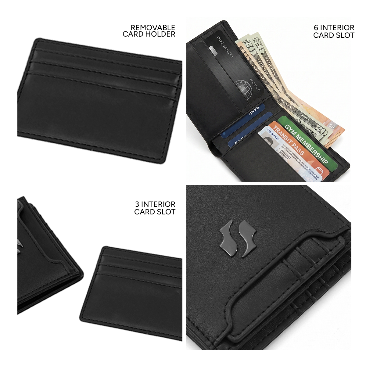 Shigetsu UMEDA Leather Bifold Wallet for Men
