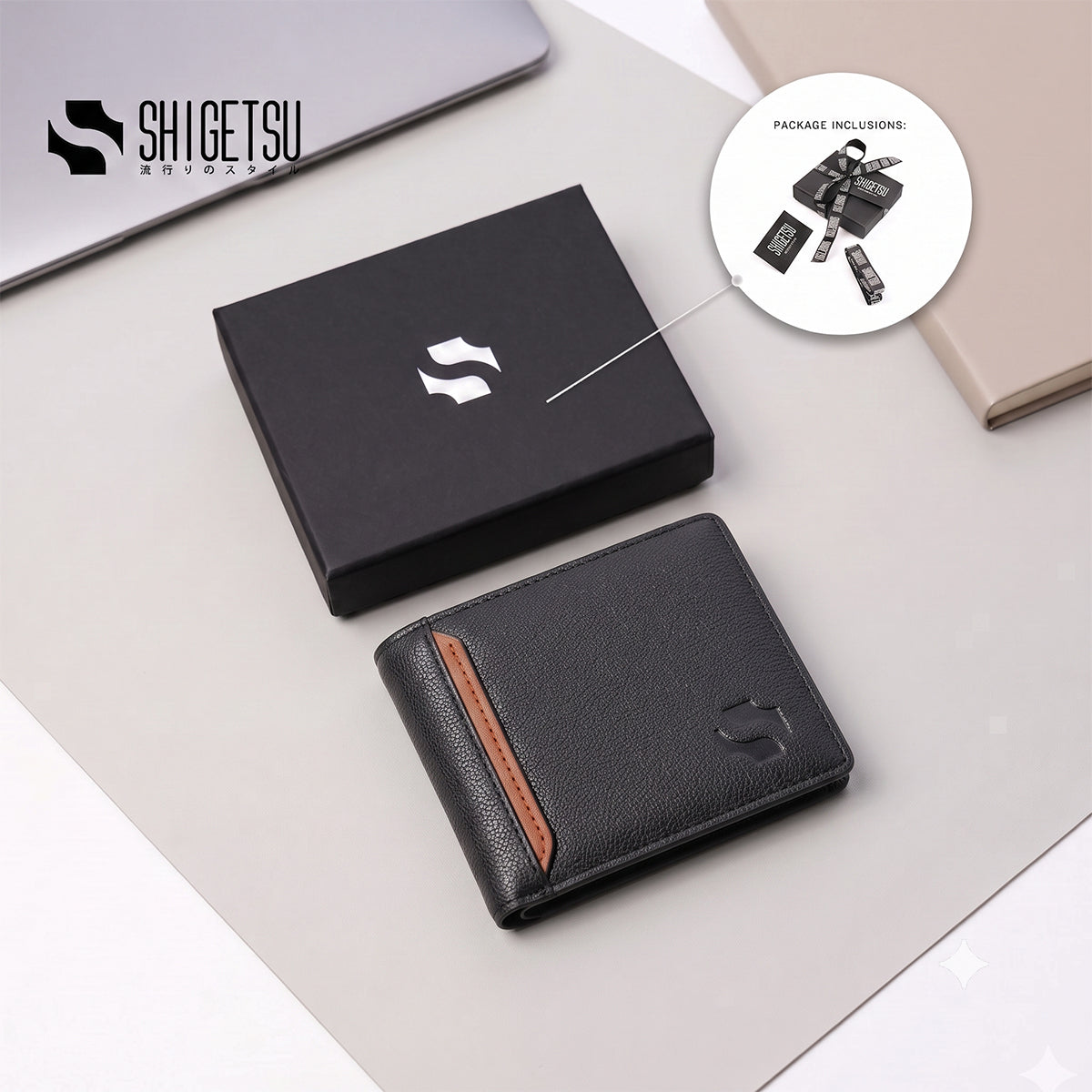 Shigetsu ATAMI Leather Bifold Wallet for Men
